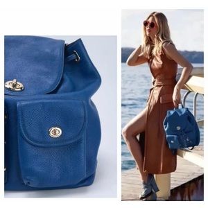 Coach Turnlock Tie Rucksack Backpack in Blue